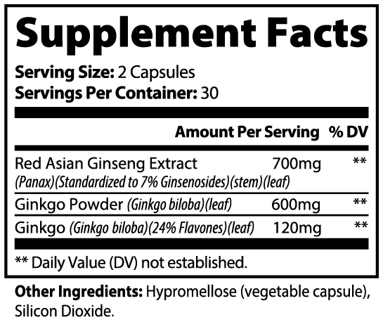 Ginkgo Biloba + Ginseng - Organic OTC