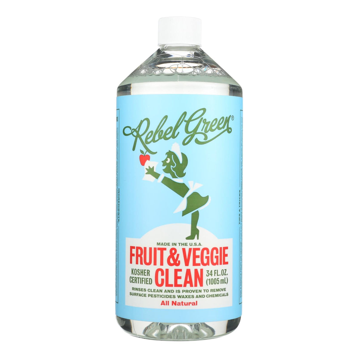 Rebel Green Clean Refill - Fruit And Veggie - Case Of 12 - 34 Fl Oz