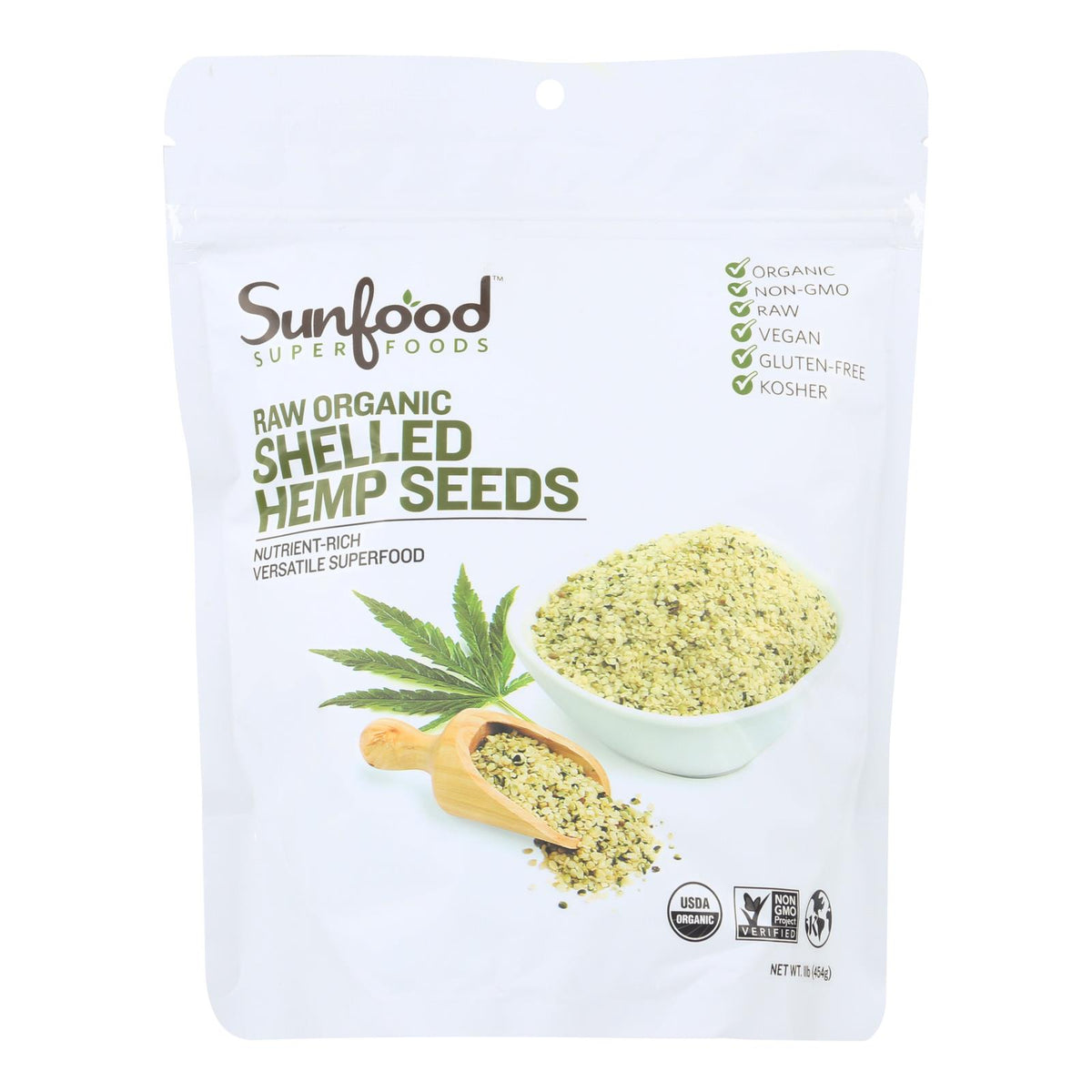 Sunfood - Hemp Seeds Shelled - 1 Each - 1 Lb