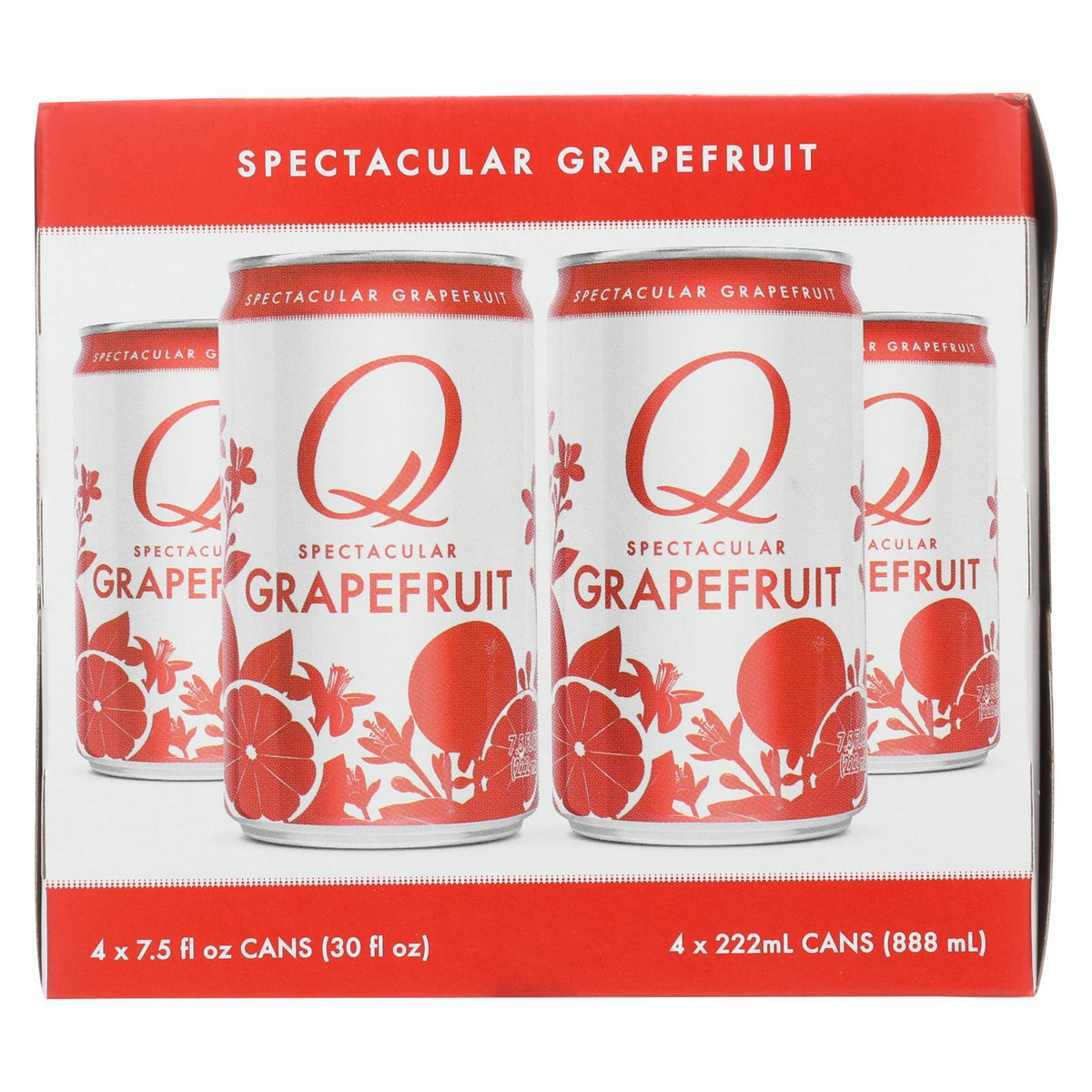 Q Drinks - Sparkling Grapefruit - Case Of 6/4 Packs - 7.5oz Cans