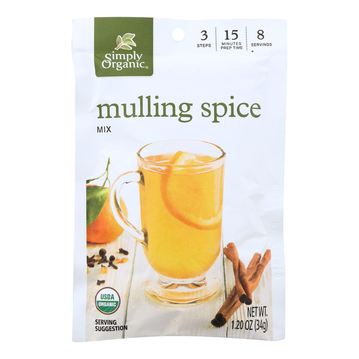 Simply Organic Mulling Spice - Organic - Gluten Free - 1.2 Oz - Case Of 8