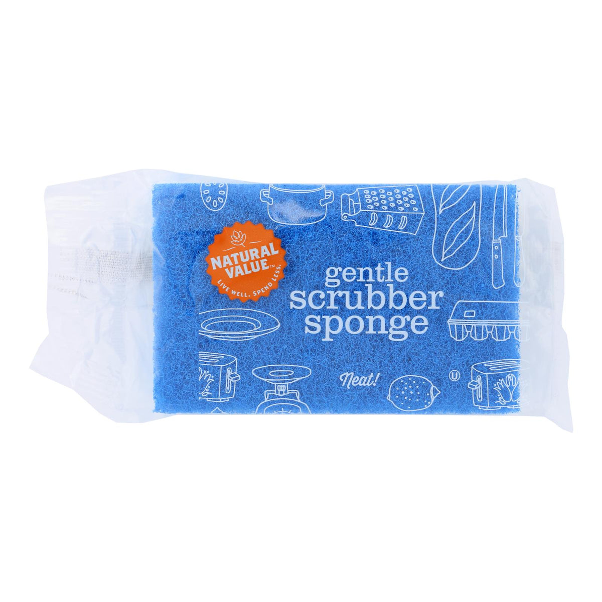 Natural Value - Gentle Scrubber Sponge - Case Of 24 - 1 Ct