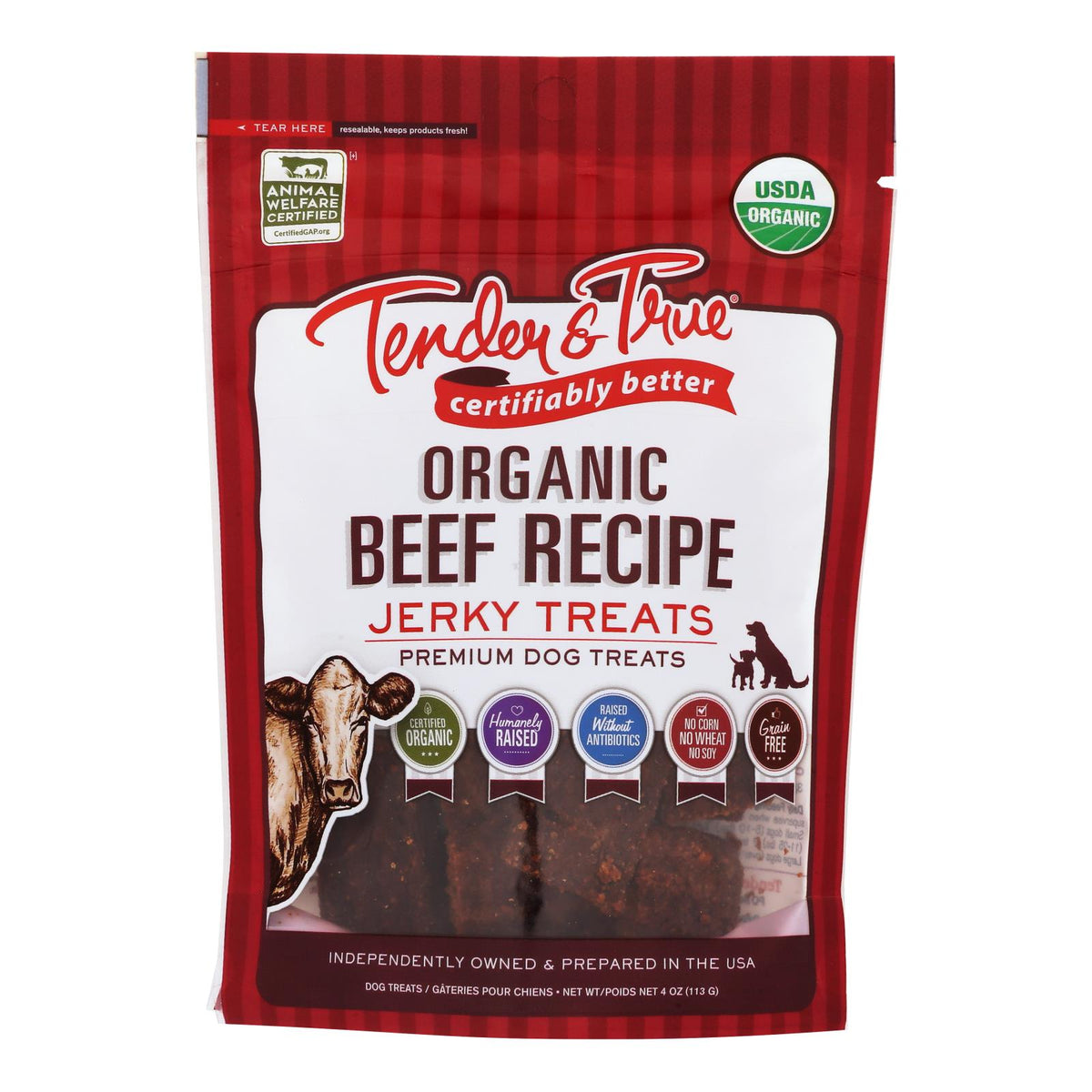 Tender & True - Dog Trt Beef Rcp Jrky - Case Of 10-4 Oz