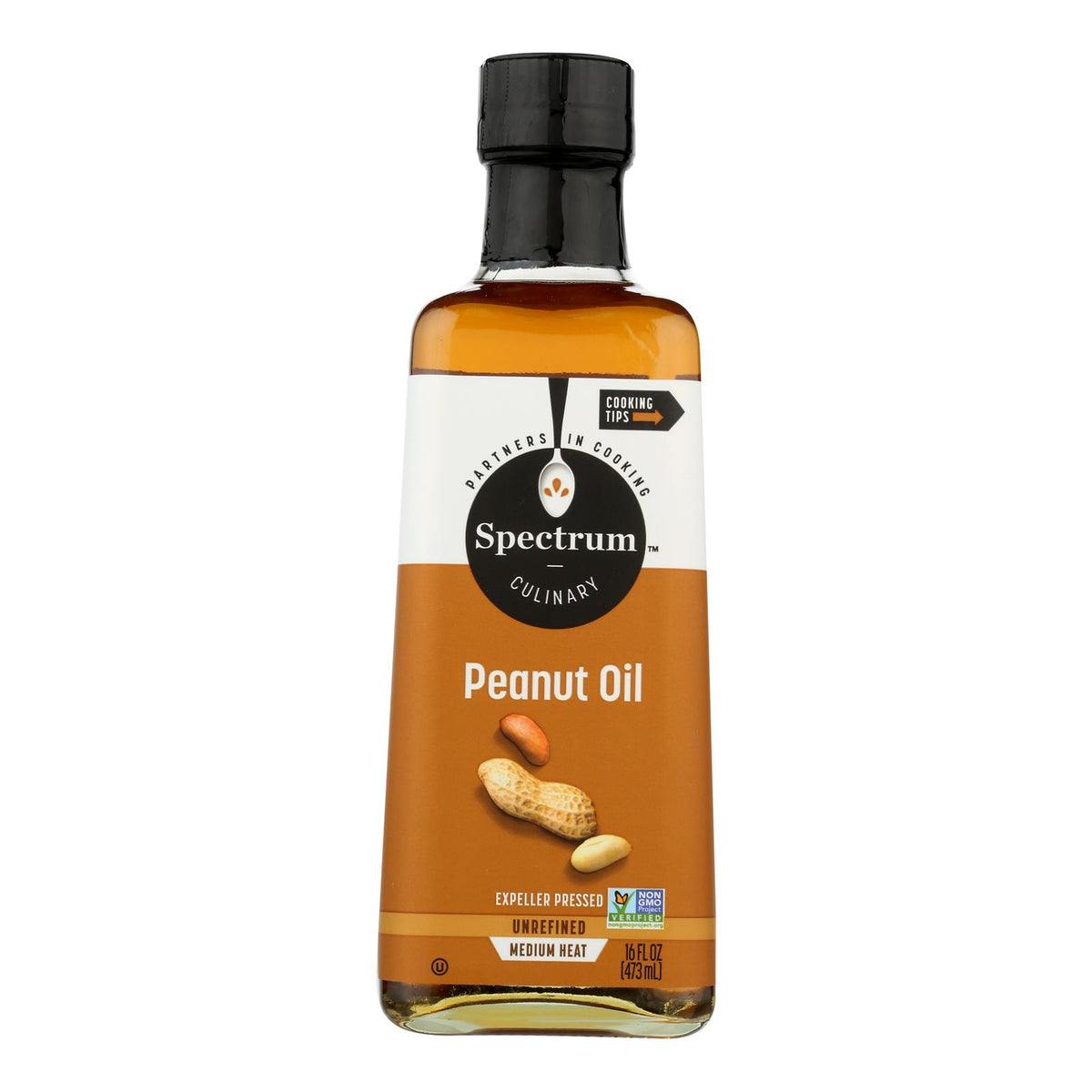 Spectrum Naturals Unrefined Peanut Oil - Case Of 12 - 16 Fl Oz.