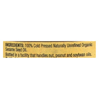 Napa Valley Naturals Organic Cold Pressed Sesame Oil - Case Of 12 - 12.7 Fl Oz.