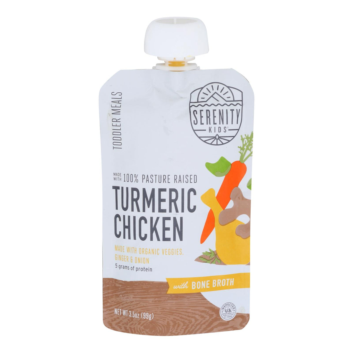 Serenity Kids - Pouch Trmrc Chicken Bne Brth - Case Of 6-3.5 Oz