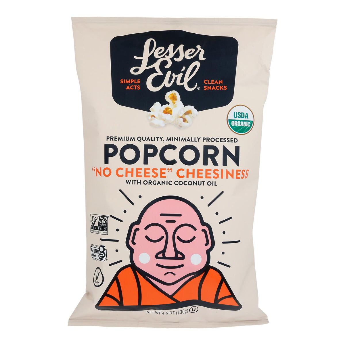 Lesser Evil - Popcorn No Chs Chsiness - Case Of 12-4.6 Oz