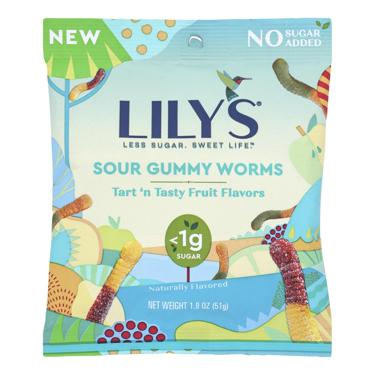 Lilys - Gummy Worms Sour Fruit - Case Of 12-1.8 Oz