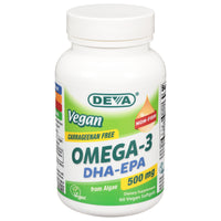 Deva Vegan Vitamins - Omega-3 Dha-epa 500mg Vgn - 1 Each-60 Vcap