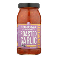 Sonoma Gourmet Organic Pasta Sauce - Roasted Garlic - Case Of 6 - 25 Oz..