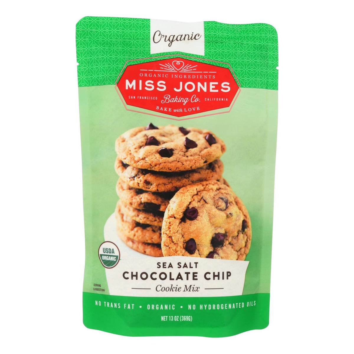 Miss Jones Baking Co Sea Salt Chocolate Chip Cookie Mix - Case Of 6 - 13 Oz