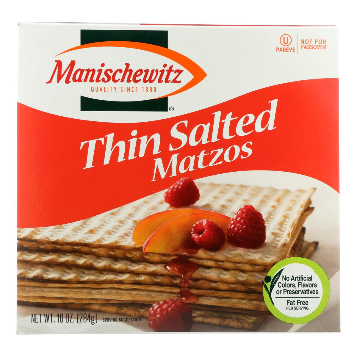 Manischewitz - Thin Matzo Cracker - Salted - Case Of 12 - 10 Oz.