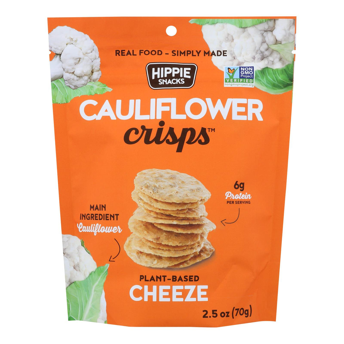 Hippie Snacks - Cauliflower Crisp Cheeze - Case Of 8-2.5 Oz