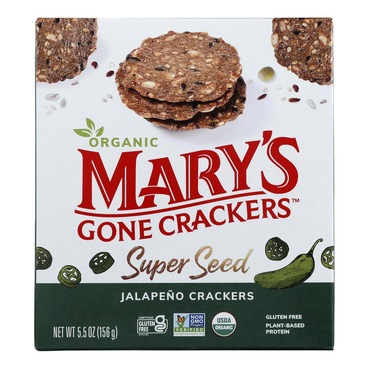 Mary's Gone Crackers - Cracker Ss Jalapno - Case Of 6-5.5 Oz