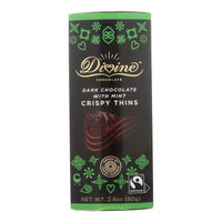 Divine - Crisp Thns Dark Chocolate Mint - Case Of 12 - 2.8 Oz