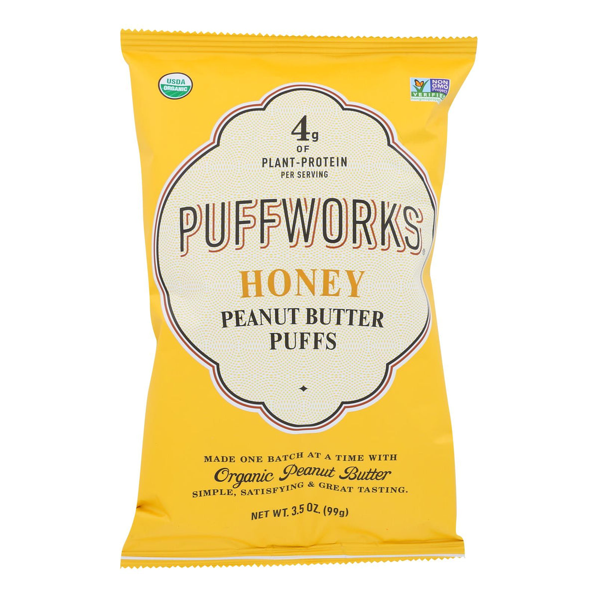 Puffworks - Puffs Honey Peanut Butter Gluten Free - Case Of 8-3.5 Oz