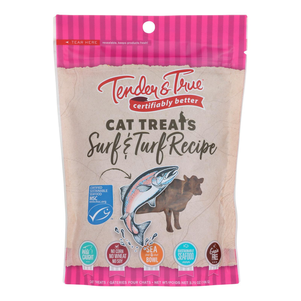 Tender & True - Cat Treats Surf&turf - Case Of 10-3.75 Oz