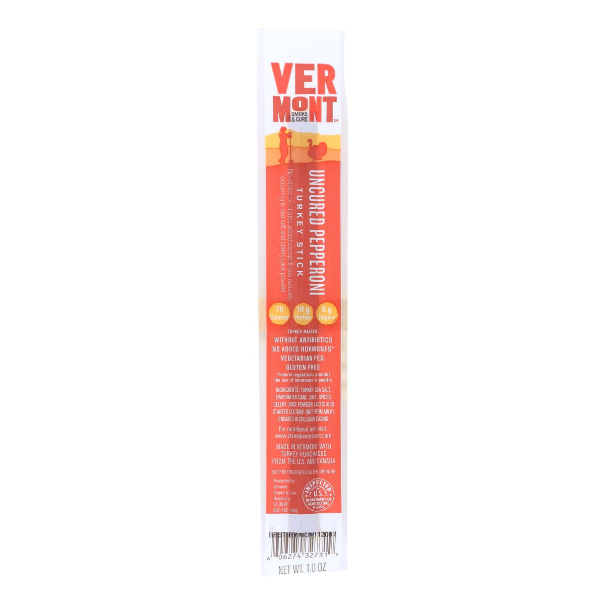 Vermont Smoke And Cure Realsticks - Turkey Pepperoni - 1 Oz - Case Of 24