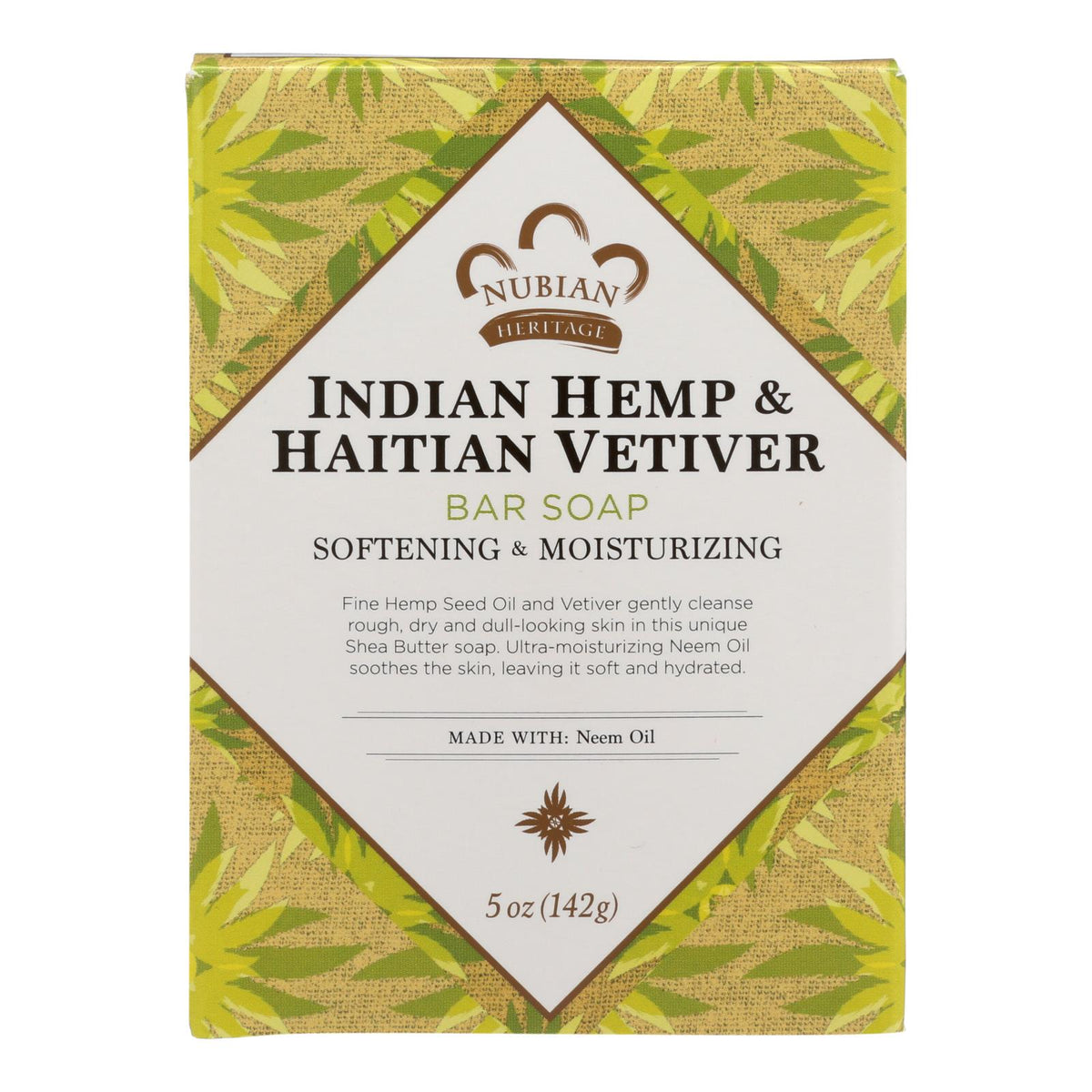 Nubian Heritage Bar Soap Indian Hemp And Haitian Vetiver - 5 Oz