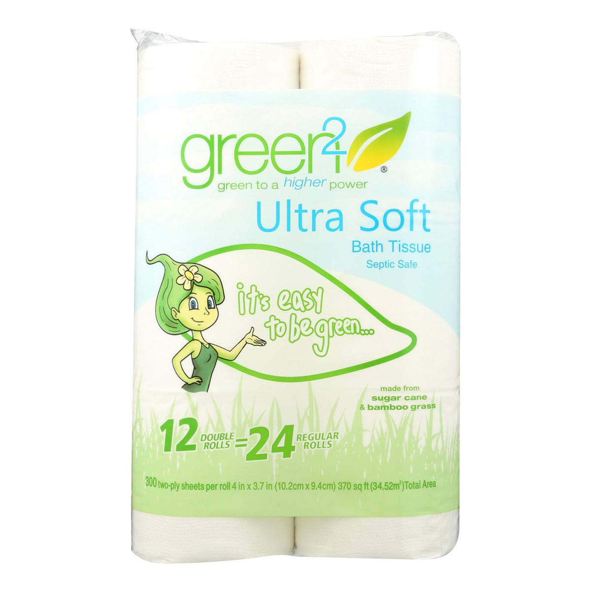 Green 2 Ultra Soft Bath Tissue  - Case Of 8 - 12 Pk