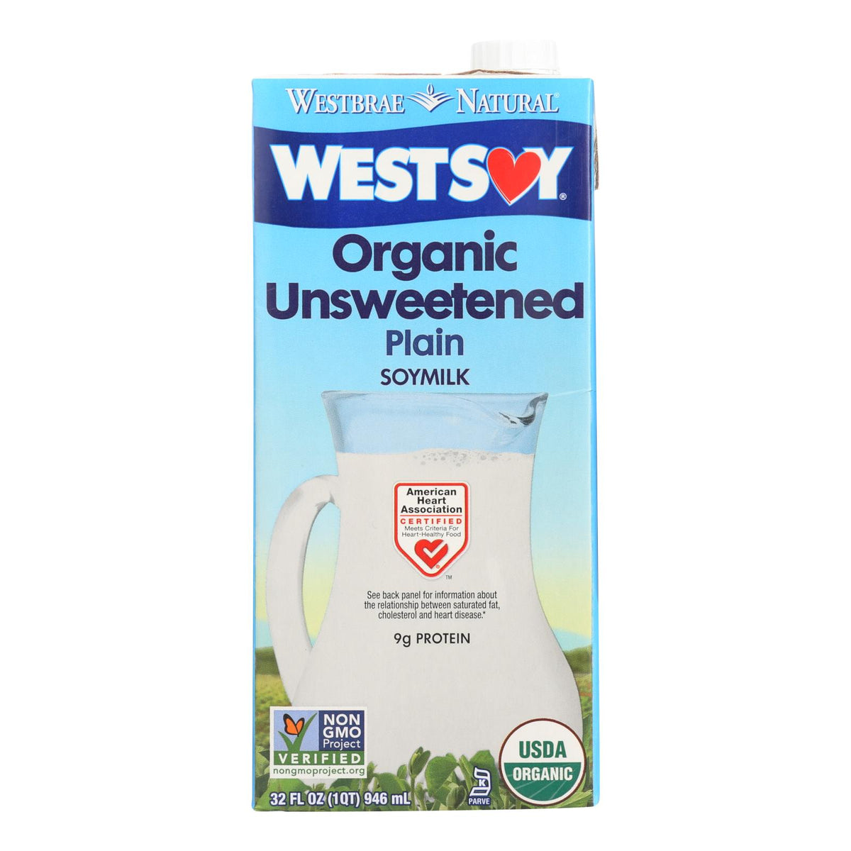 Westsoy Organic Plain - Unsweetened - Case Of 12 - 32 Fl Oz.