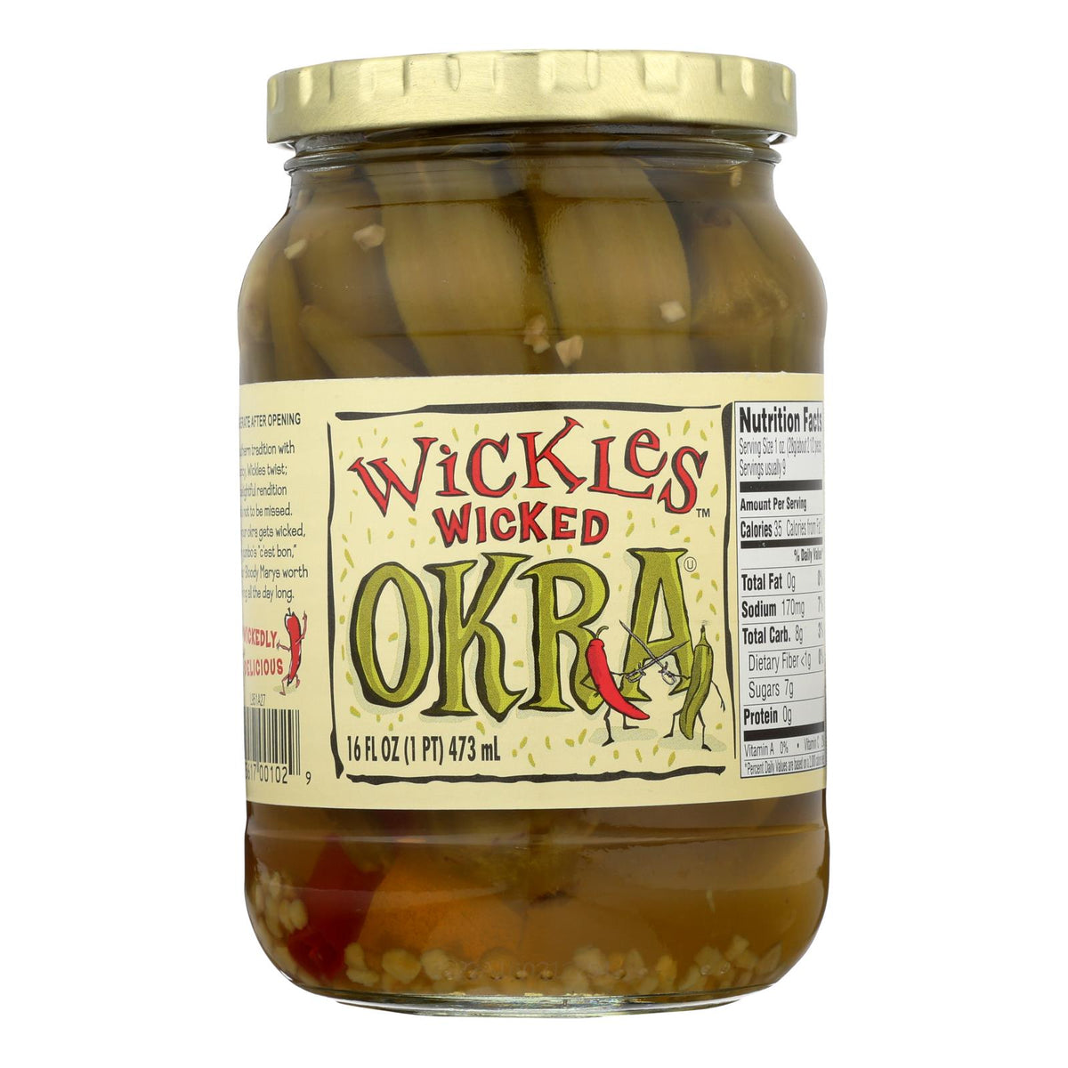 Wickles Wicked Okra  - Case Of 6 - 16 Fz