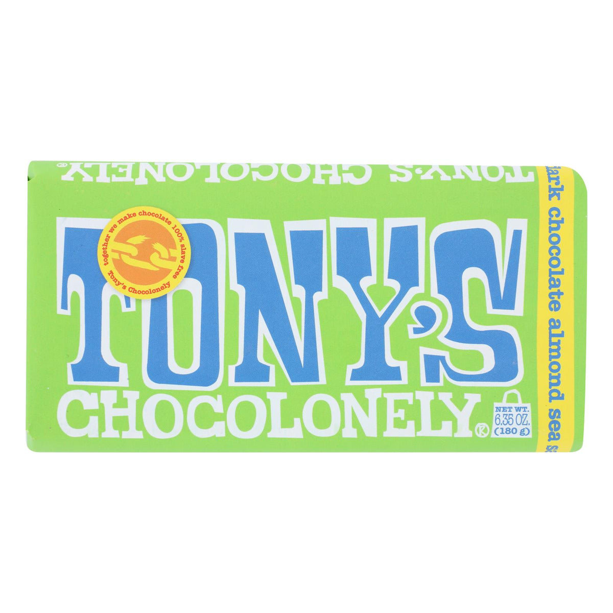 Tony's Chocolonely - Bar Chocolate Dk Almond Sea Salt 51% - Case Of 15 - 6.35 Oz