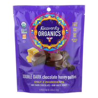 Heavenly Organics Candy Chocolate Honey Patties Double Dark Chocolate  - Case Of 6 - 4.66 Oz