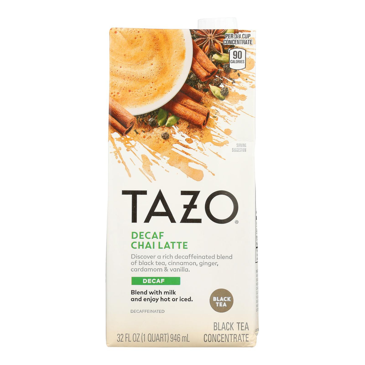 Tazo Tea Decaf Tea - Chai Latte - Case Of 6 - 32 Fl Oz