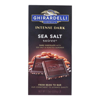 Ghirardelli Dark Bar Sea Salt Soiree Bars - Chocolate Intense - Case Of 12 - 3.5 Oz.