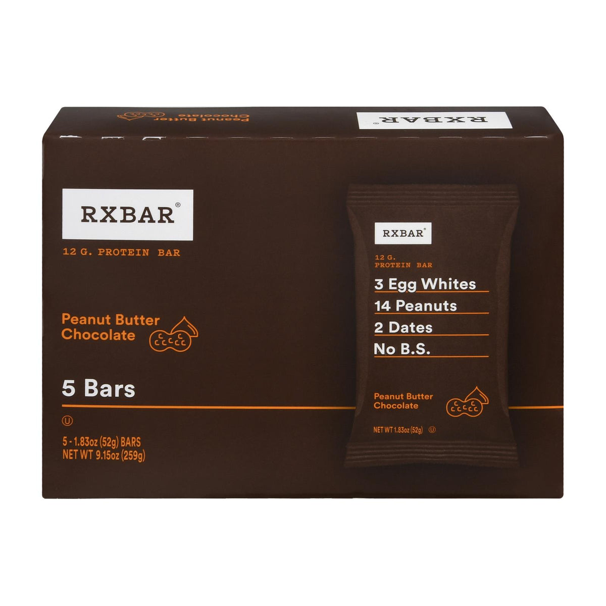 Rxbar - Protein Bar Peanut Butter Chocolate - Case Of 6 - 5/1.83oz