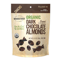 Woodstock Organic Dark Chocolate Almonds - Case Of 8 - 6.5 Oz