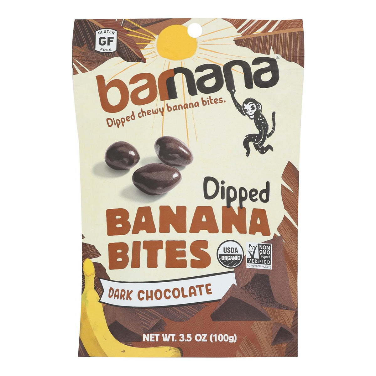 Barnana Chewy Banana Bites - Organic Chocolate - Case Of 12 - 3.5 Oz.