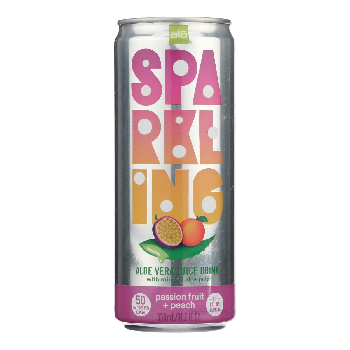 Aloe - Drink Sparkling Passionfruit Peach - Case Of 12 - 11.2 Fluid Ounces