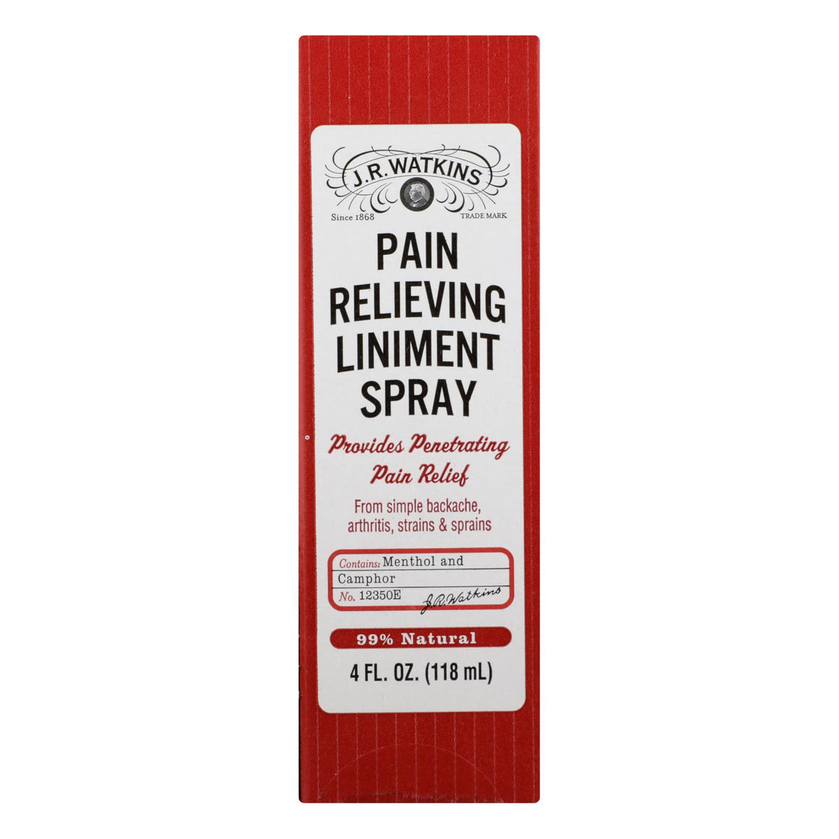 J.r. Watkins Natural Pain Relieving Liniment Spray - 4.0 Oz