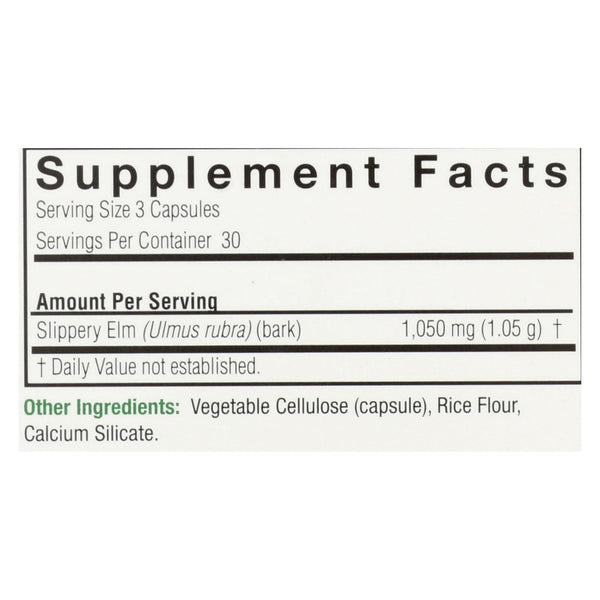 Nature's Answer - Slippery Elm Bark - 90 Vegetarian Capsules