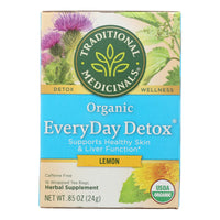 Traditional Medicinals Lemon Everyday Detox Herbal Tea - 16 Tea Bags - Case Of 6