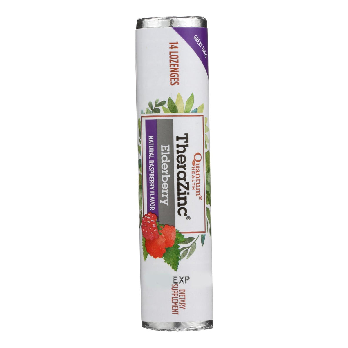 Quantum Zinc Lozenges Elderberry Raspberry - 1.2 Oz - Case Of 12