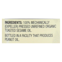 Spectrum Naturals Organic Unrefined Toasted Sesame Oil - Case Of 6 - 8 Fl Oz.