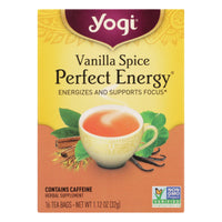 Yogi Perfect Energy Herbal Tea Vanilla Spice - 16 Tea Bags - Case Of 6