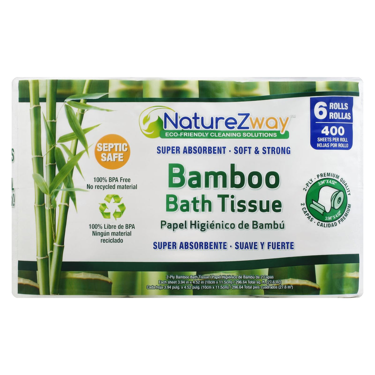 Naturezway - Bath Tissue Bamboo 6 Pack - Case Of 8 - 1 Ct