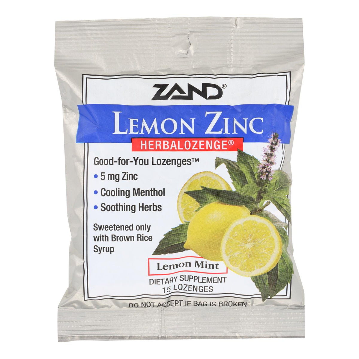 Zand Herbalozenge Lemon Zinc Lemon - 15 Lozenges - Case Of 12