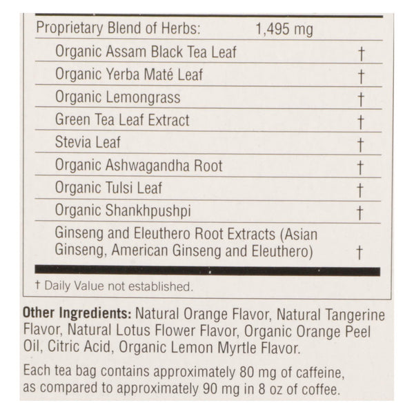 Yogi Positive Energy Herbal Tea Sweet Tangerine - 16 Tea Bags - Case Of 6