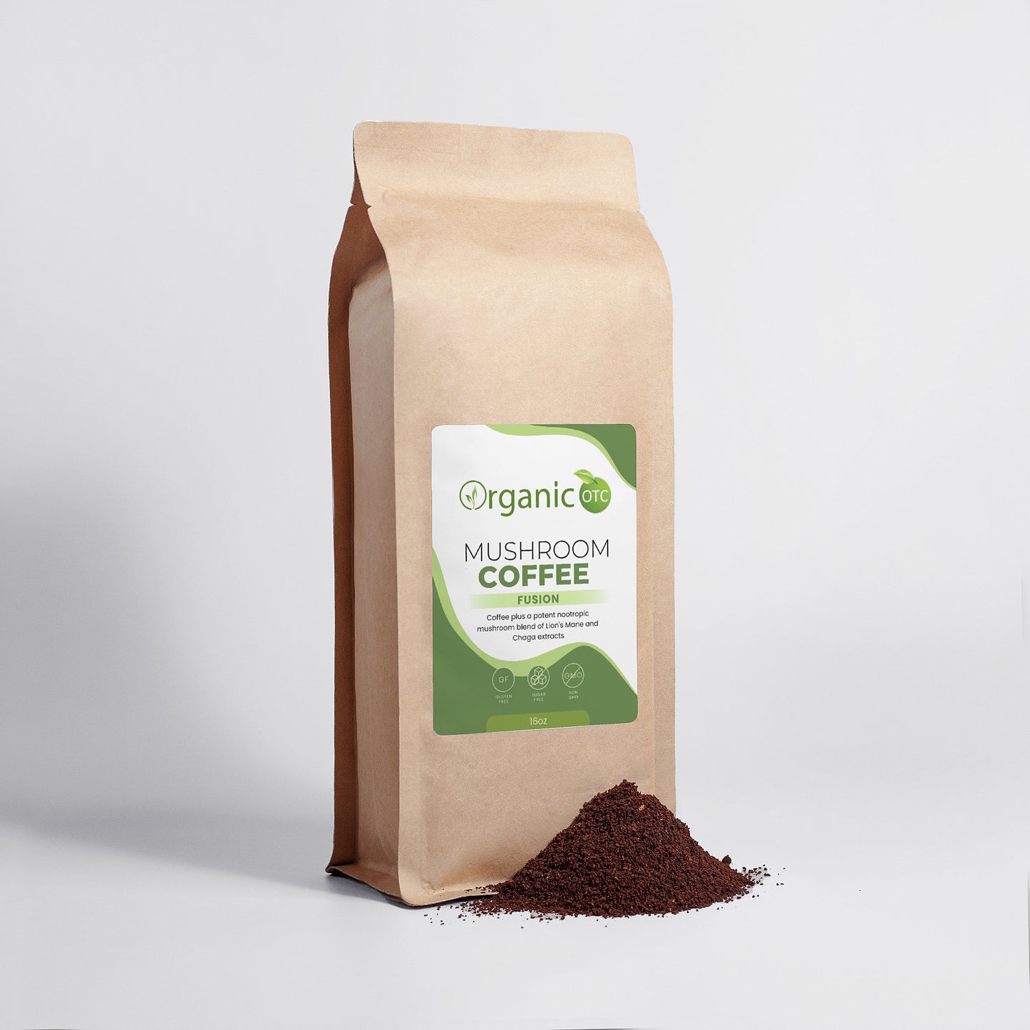 Mushroom Coffee Fusion - Lion’s Mane & Chaga 16oz - Organic OTC
