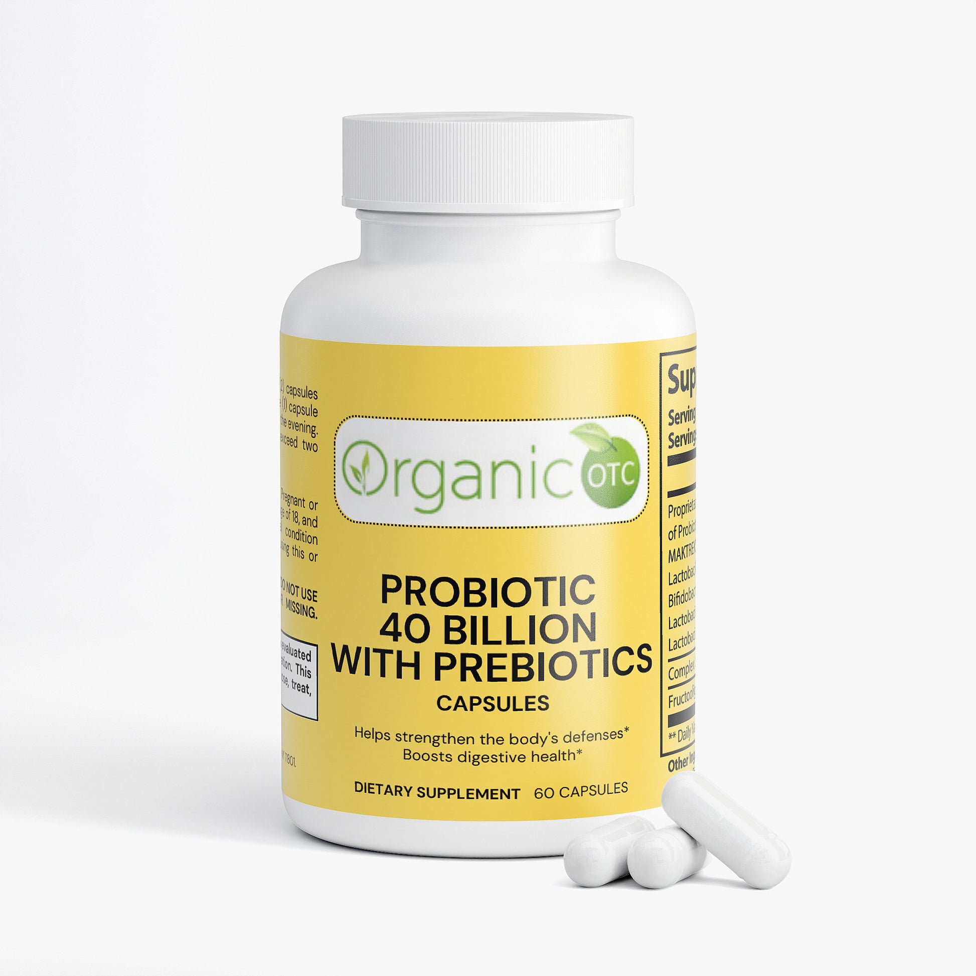 Probiotic 40 Billion with Prebiotics - Organic OTC