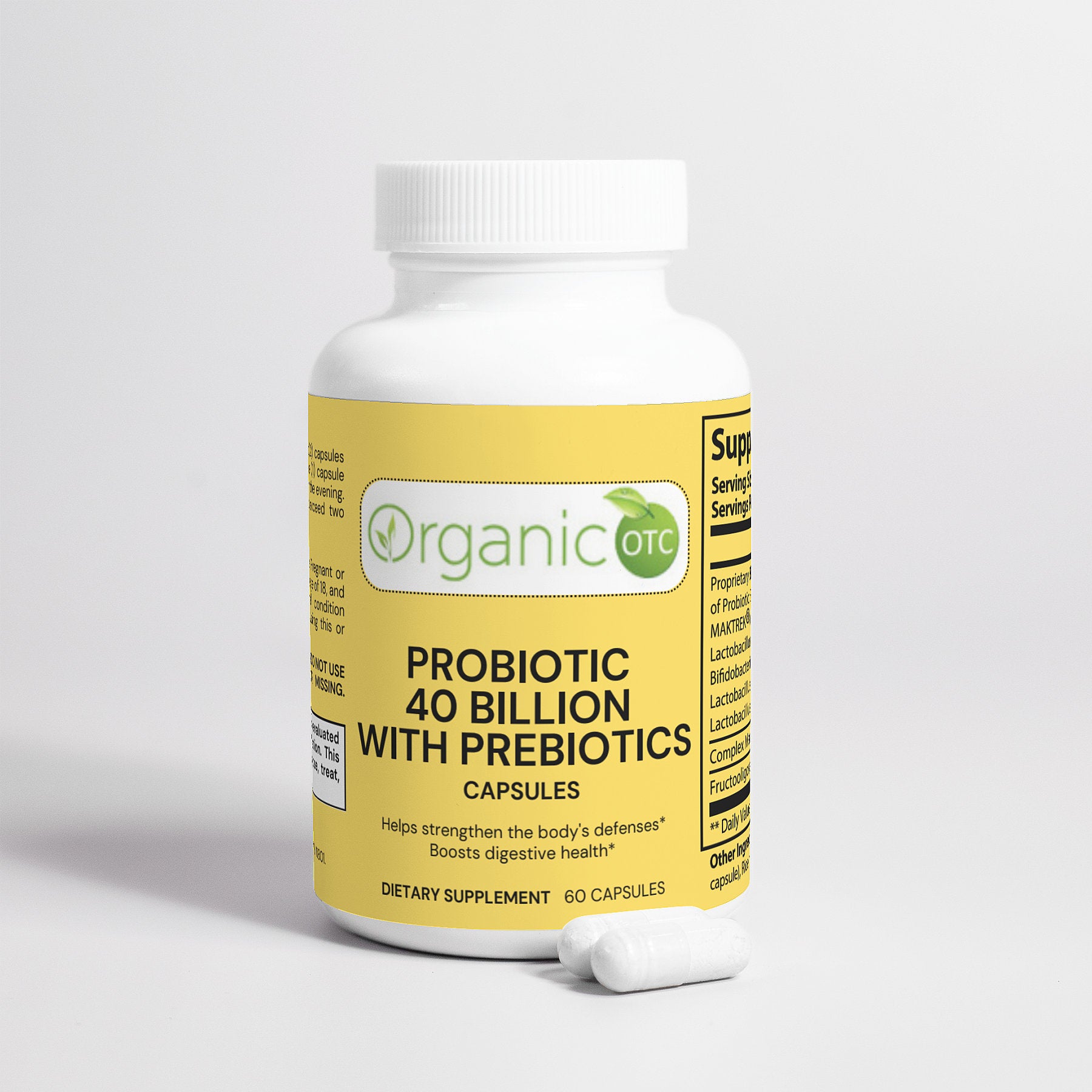 Probiotic 40 Billion with Prebiotics - Organic OTC