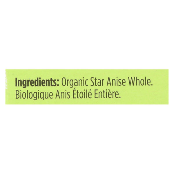 Spicely Organics - Organic Star Anise - Whole - Case Of 6 - 0.1 Oz.