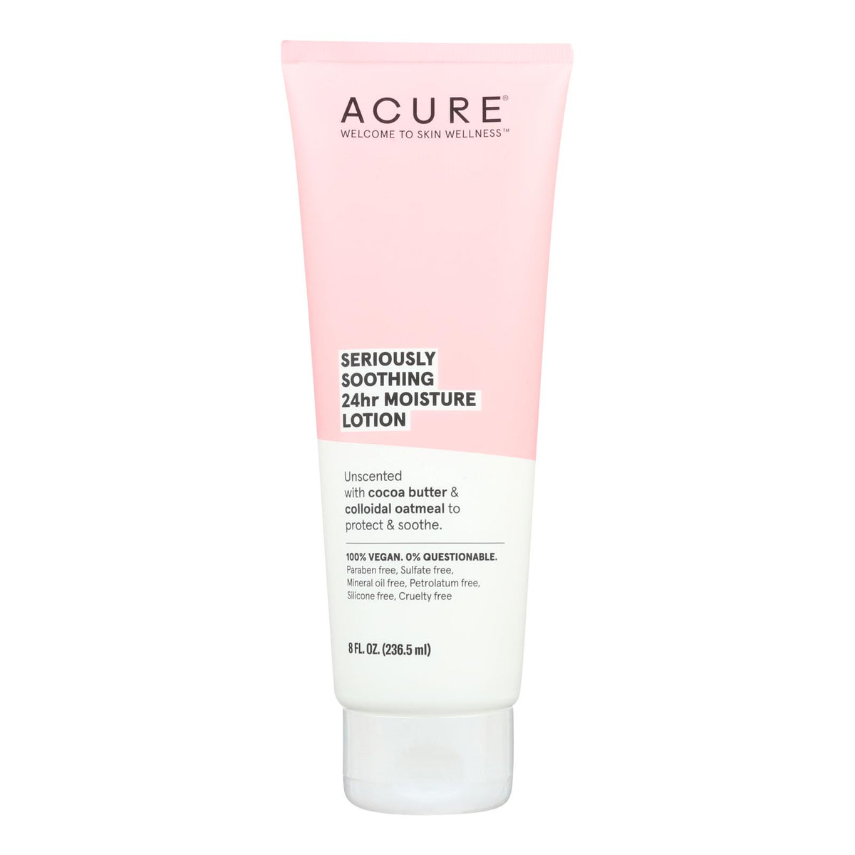 Acure - Lotion - Seriously Soothing 24 Hour Moisture - Unscented With Cocoa Butter - 8 Fl Oz.