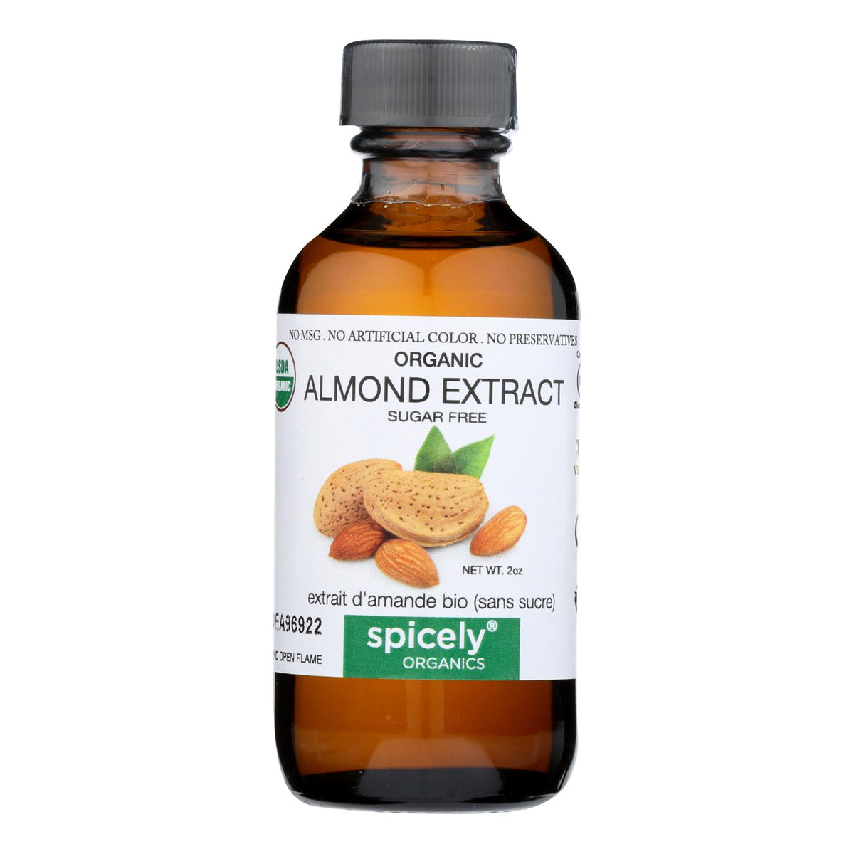 Spicely Organics - Organic Extract - Almond - Case  Of 6 - 2 Fl Oz..