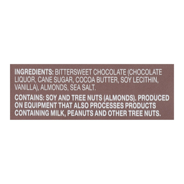 Endangered Species Natural Chocolate Bar - Dark Chocolate - 72 Percent Cocoa - Sea Salt And Almonds - 3 Oz Bars - Case Of 12